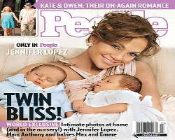 On March 11, 2008, Jennifer Lopez and her four-week-old twins were featured on the cover of People magazine and to put her photo on that cover she was